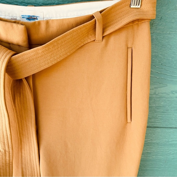 ARITZIA WILFRED HIGH WAIST BELTED EFFORTLESS TROUSERS NEUTRAL TAN SIZE 12 - Picture 3 of 8